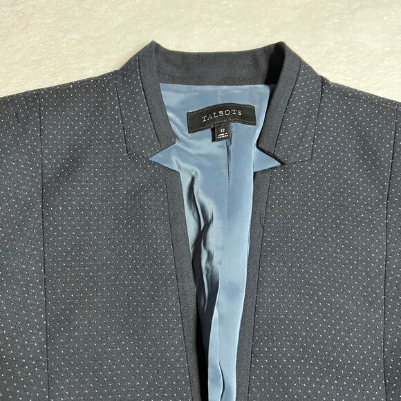Talbots Wool Blend Micro Dot Blazer Jacket Size 12 Modest Career Corpcore - Picture 3 of 11